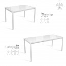 ЛОФТ стол раздвижной со стеклом Белый Optiwhite/Белый